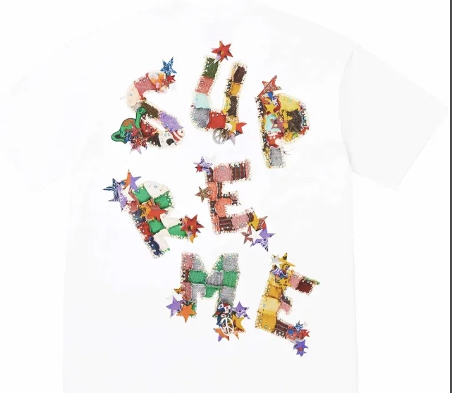 S Tee M 24SS White Letter and L Printed Color XL Patchwork Black Logo Back T-shirt 0505
